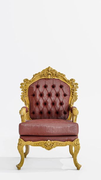 chaise royale isolée sur fond blanc illustration 3d  - Photo, image