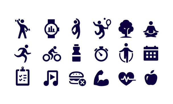  Gesundheit und Fitness Symbole Set Vektor-Design  - Vektor, Bild