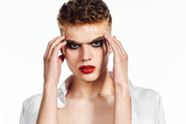 male female makeup crossdresser lgbt community posing - Foto, imagen
