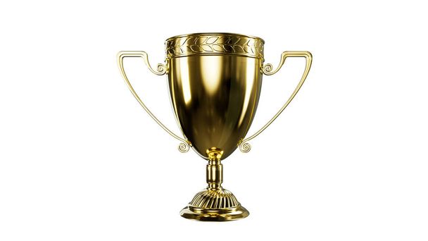 pretty goldish award chalice - tournament achievement symbol, isolated - object 3D illustration - Foto, Imagen