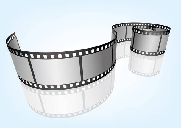 Cinema, película y fotografía Plantilla de tira de película de 35 mm. Vector 3D elementos de tira de película. - Vector, Imagen