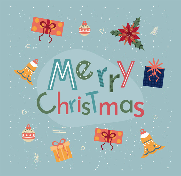 Merry christmas holiday season illustration background card design - Vektor, obrázek