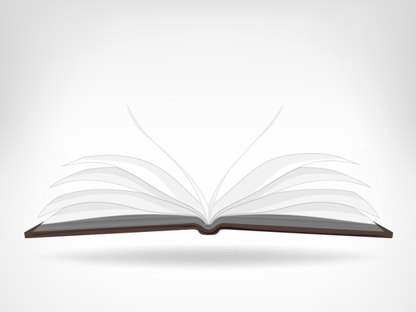open empty book side view isolated object - Vector, Imagen