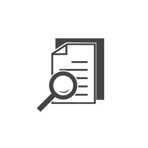 Vector document icon and magnifier. Document verification symbol on white isolated background. Layers grouped for easy editing illustration. For your design - Vector, Image