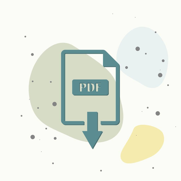PDF icon. Downloads pdf document. Vector colored icon on multicolored background. Layers grouped for easy editing illustration. For your design. - Vector, Image