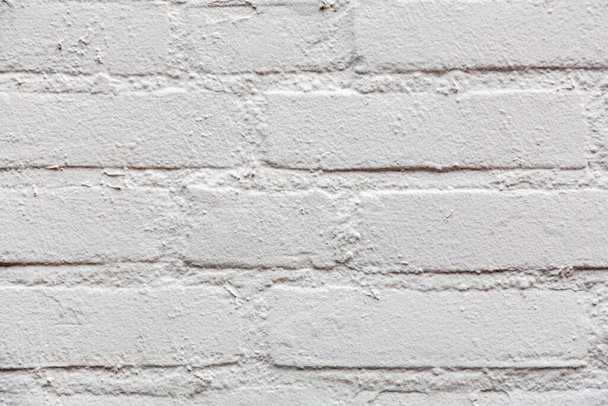 White brick wall grunge texture background, architectural detail - Foto, Imagem
