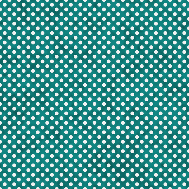 Bright Teal and White Small Polka Dots Pattern Repeat Background - Photo, Image