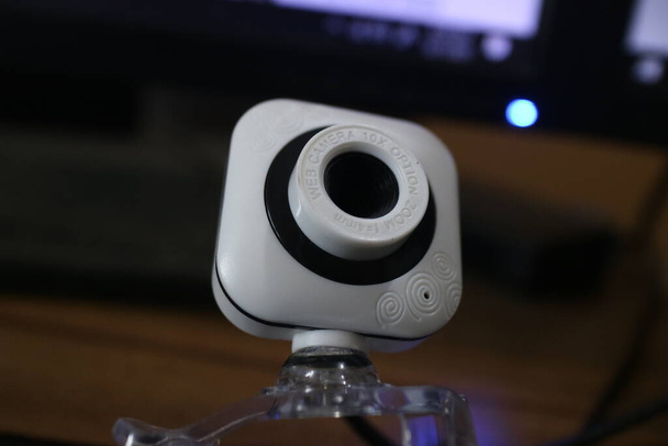 pequena webcam branca para foto de computador pessoal - Foto, Imagem