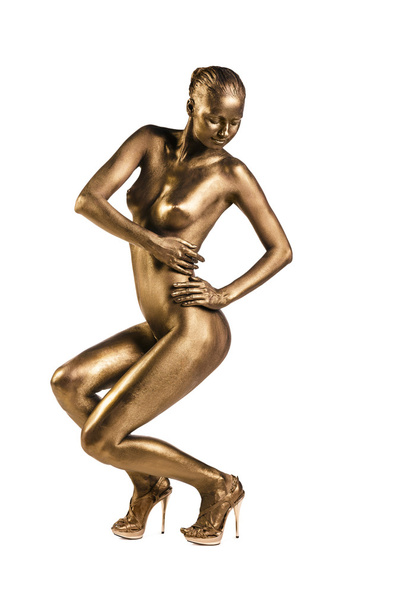 Zlatá socha valkyrie koncepce - Fotografie, Obrázek