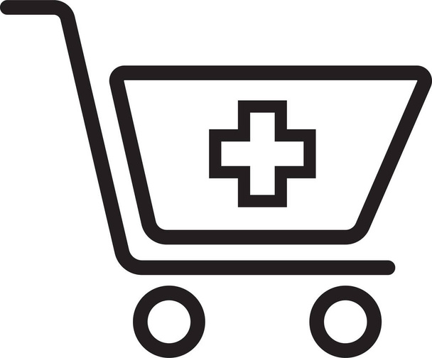 basket shopping cart drugs icon in outline style - Διάνυσμα, εικόνα