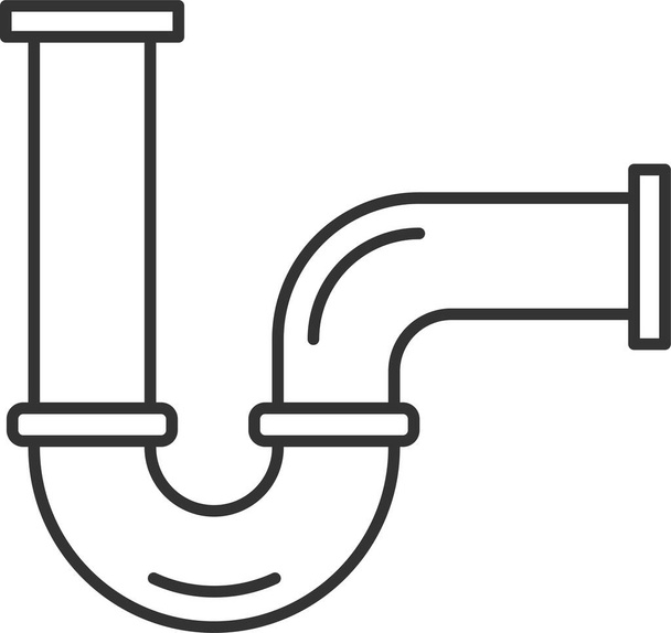 ícone de tubulação de casa de banho em estilo esboço - Vetor, Imagem