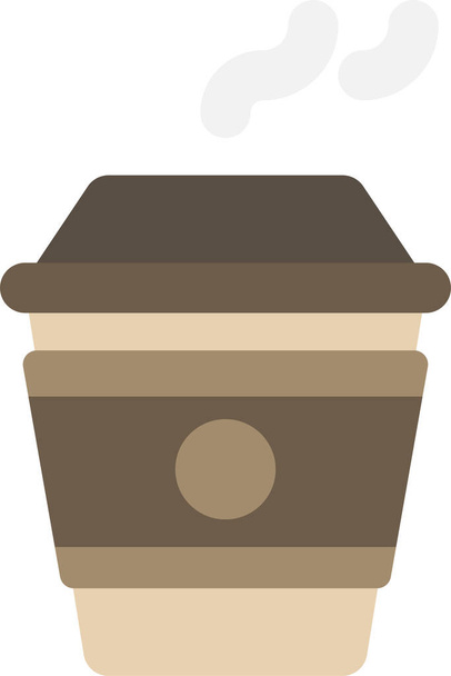 coffee cup latte icon in flat style - Vector, Imagen
