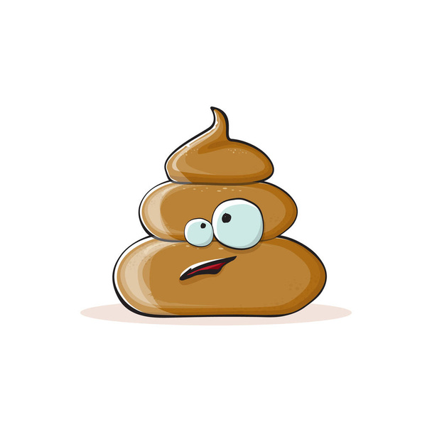 vector funny cartoon cool smiling poo icon isolated on white background. emoji funky poo character. A pile of poo sticker or label - Vektor, kép