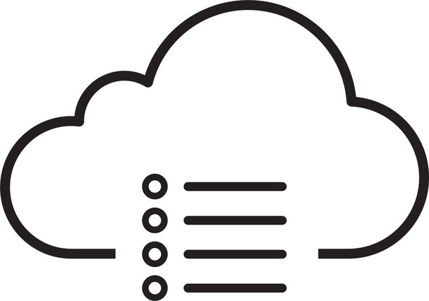 catalogus cloud computing cloud opslag icoon in grote lijnen - Vector, afbeelding