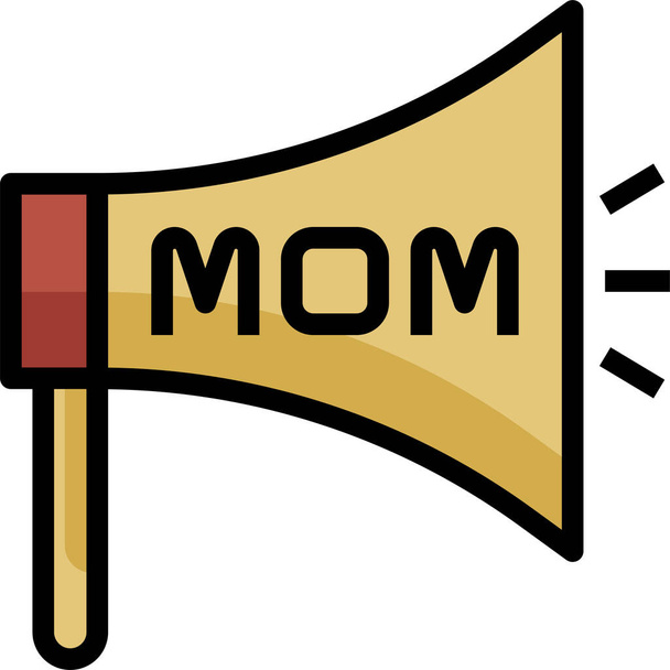 moeder pleegmoeder pictogram in gevulde-outline stijl - Vector, afbeelding