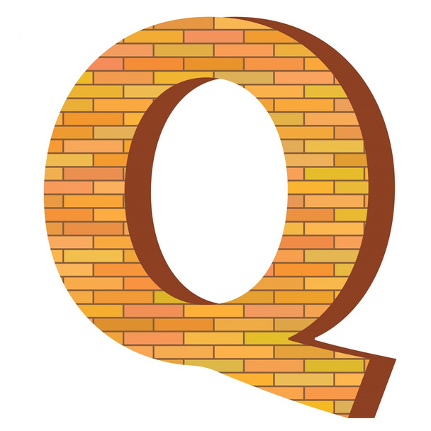 brick letter Q - Vector, Image