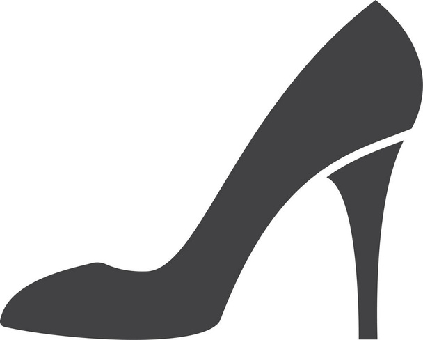 значок моди краси взуття в твердому стилі
 - Вектор, зображення