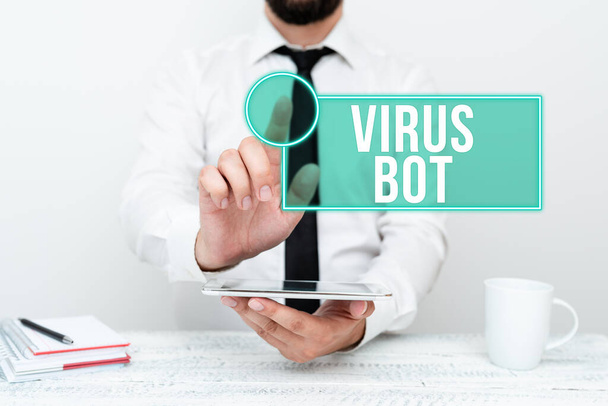 Ispirazione mostrando segno Virus Bot. Internet Concept malware autopropagante dannoso progettato per infettare un host Presentare la tecnologia di comunicazione Smartphone Voce e videochiamata - Foto, immagini