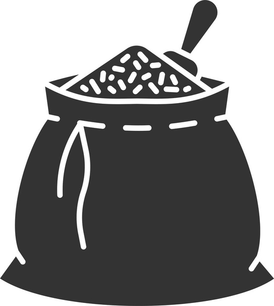 zak bulk specerij pictogram in massieve stijl - Vector, afbeelding