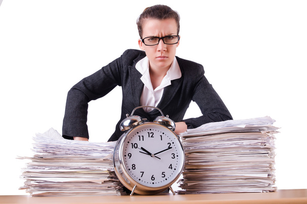 Vrouw zakenvrouw onder stress mist haar deadlines - Foto, afbeelding