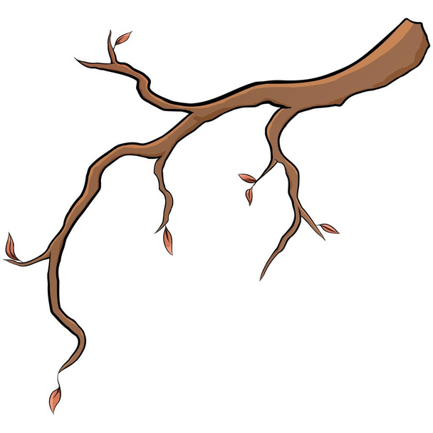 Ilustración vectorial de ramas en temporada de otoño. Fondo de aislamiento fácil. Perfecto para el evento de otoño, icono, etc.. - Vector, imagen