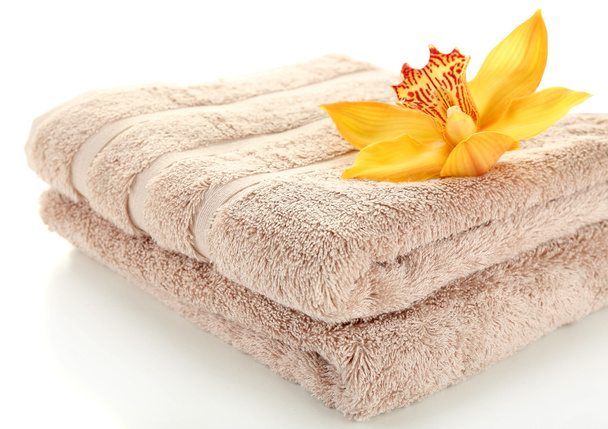 Orchid flower and towels - Foto, imagen