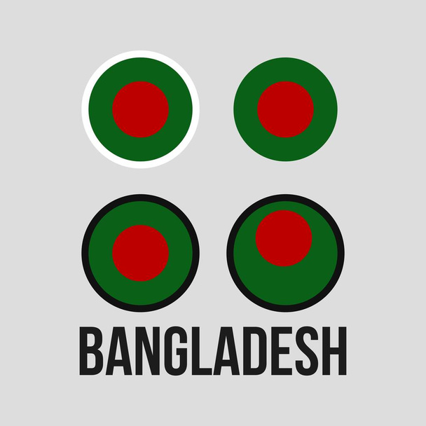 バングラデシュ国旗コンセプトバッジステッカーシンボルベクトルデザイン。緑と赤のコンセプトフラグベクトルのイラスト. - ベクター画像