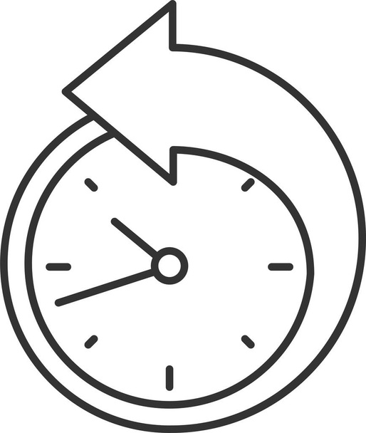 reloj de flecha en sentido contrario a las agujas del reloj icono en estilo de esquema - Vector, Imagen