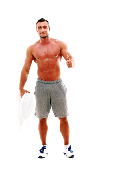 Handsome muscular sportsman isolated - Zdjęcie, obraz