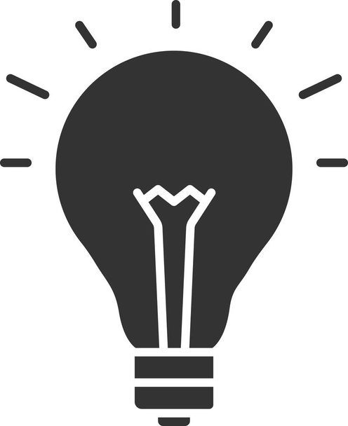 bulb electricity energy icon in solid style - Vector, imagen