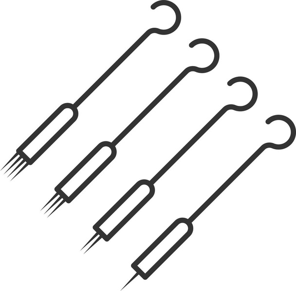 icono de paquete de aguja de revestimiento en estilo de esquema - Vector, Imagen