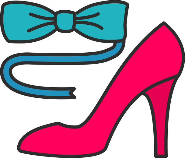 accessory bow footwear icon in filled-outline style - Vector, imagen