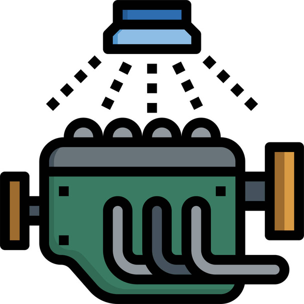 icône de moteur de lavage de moteur dans le style de contour rempli - Vecteur, image