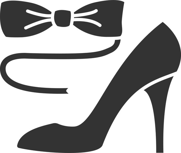 accessory bow footwear icon in solid style - Vector, Image