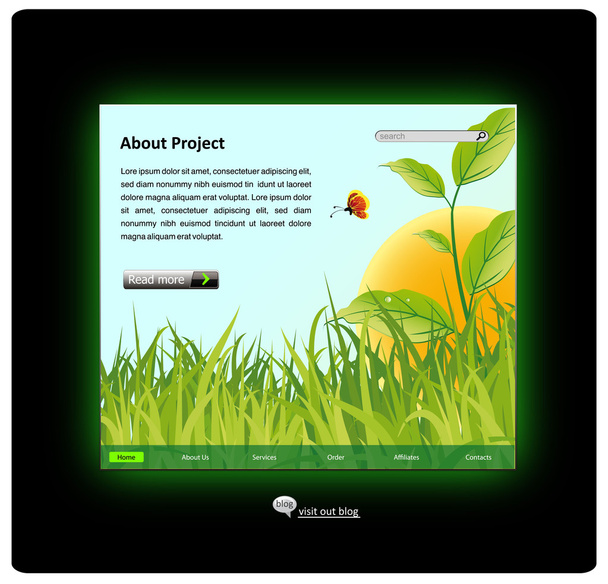 Ecology and nature web site design template - Vector, Image