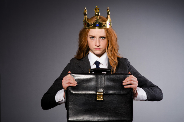 Queen businesswoman in funny concept - Photo, Image