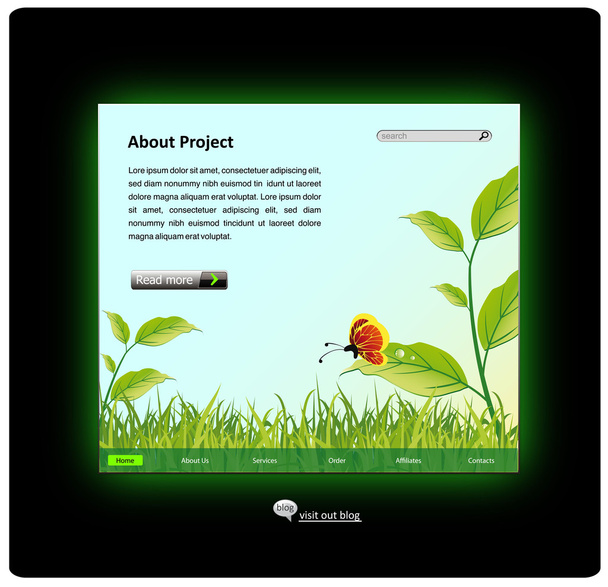 Ekologia ja luonto web-sivuston suunnittelu malli
 - Vektori, kuva