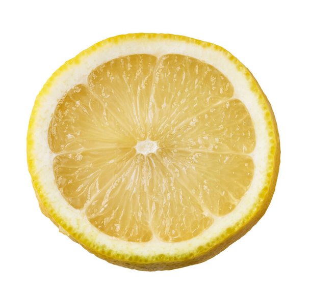  Slice of lemon isolated on a white background - Foto, afbeelding