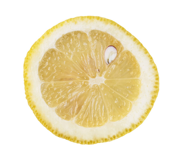  Tranche de citron isolée sur fond blanc
 - Photo, image