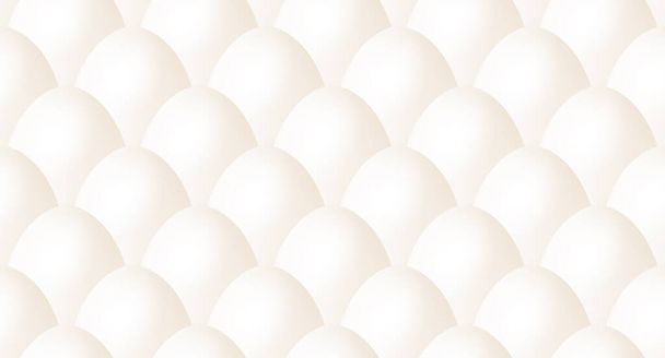 Vector Seamless Pattern with 3d Realistic White Whole Eggs in Shell. Egg Repeated Pattern. Chicken Egg - Vektor, Bild