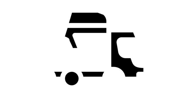 vuilniswagen glyph pictogram animatie - Video