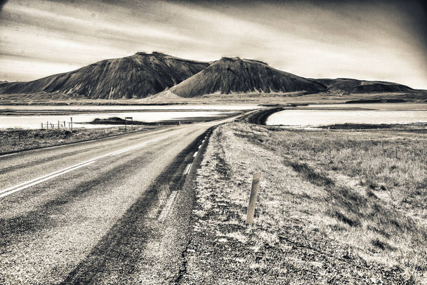 Snaefellnesvegur, Izland. Országút Izlandon keresztül, - Fotó, kép