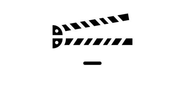 narzędzie klapperboard animacja ikony glifu - Materiał filmowy, wideo