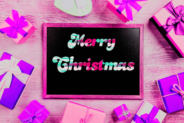 A Merry Christmas Celebration Colourful Text Background Illustration Photos Stylish Front Background - Φωτογραφία, εικόνα