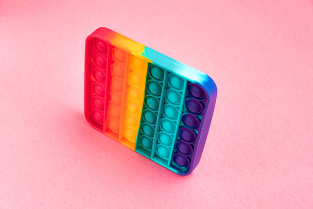 Fidget pop it toy rainbow color, antistress, fun and educational - Fotoğraf, Görsel