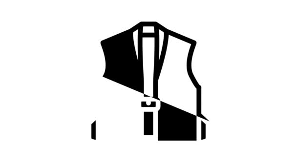 vest clothing line icon animation - Footage, Video
