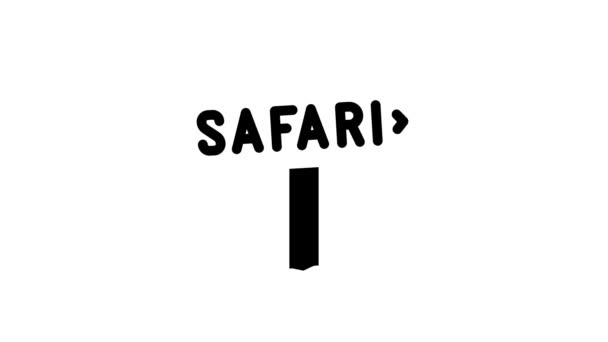 Richtung Safari Typenschild Linie Symbol Animation - Filmmaterial, Video