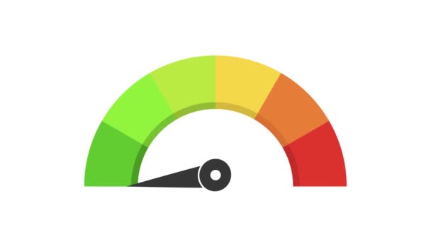 Speedometer icon or sign of different colors with black arrow. Performance measurement. Rating Meter. Indicator icon. 4K video motion graphic - Footage, Video