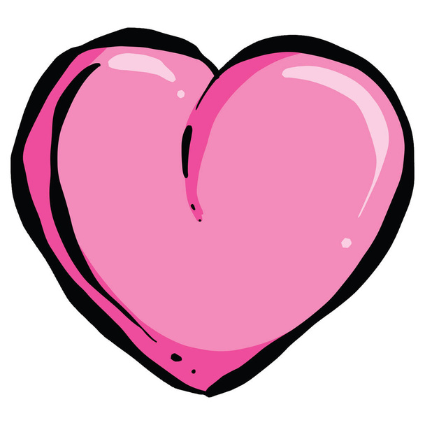 Růžová nemrtvá Zombie karton srdce na Valentýna nebo Halloween ilustrace - Vektor, obrázek