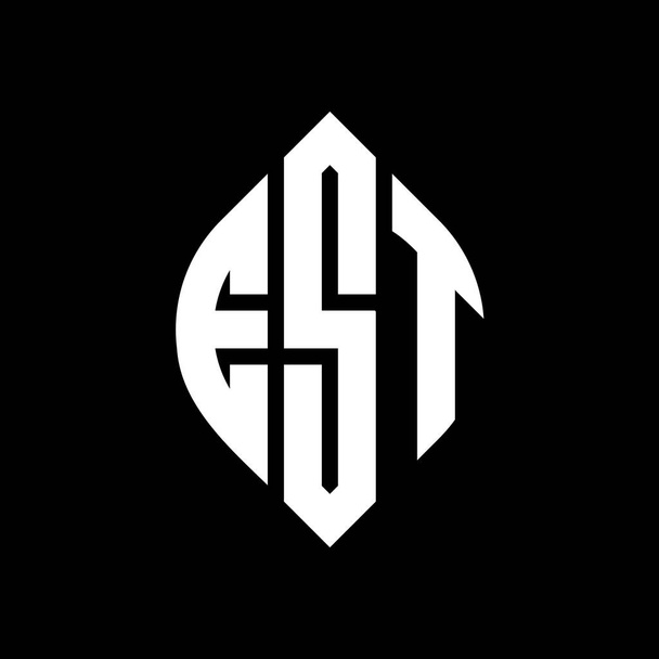 EST κύκλο γράμμα λογότυπο σχεδιασμό με κύκλο και σχήμα έλλειψη. EST γράμματα έλλειψη με τυπογραφικό στυλ. Τα τρία αρχικά σχηματίζουν ένα κυκλικό λογότυπο. EST Circle Emblem Αφηρημένο μονόγραμμα Γράμμα Mark Vector. - Διάνυσμα, εικόνα